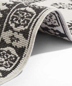 Loper binnen & buiten Duque - zwart/crème - close up, thumbnail Loper binnen & buiten Duque - zwart/crème - close up, thumbnail