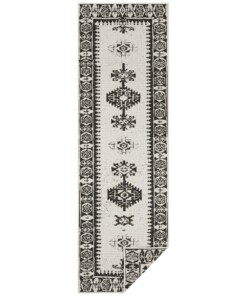 Loper binnen & buiten Duque - zwart/crème - overzicht boven, thumbnail Loper binnen & buiten Duque - zwart/crème - overzicht boven, thumbnail