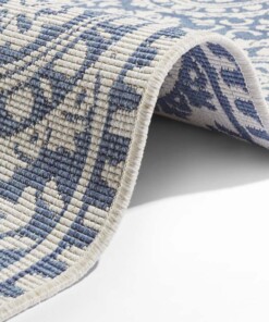 Loper binnen & buiten Jardin - blauw/crème - close up, thumbnail