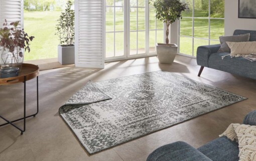 Binnen & buiten vloerkleed Danao - grijs/crème - sfeer