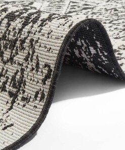 Binnen & buiten vloerkleed Danao - zwart/crème - close up, thumbnail Binnen & buiten vloerkleed Danao - zwart/crème - close up, thumbnail