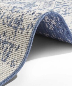 Binnen & buiten vloerkleed Danao - blauw/crème - close up, thumbnail