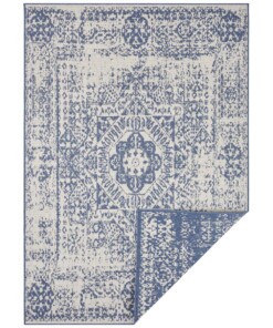 Binnen & buiten vloerkleed Danao - blauw/crème - overzicht boven, thumbnail