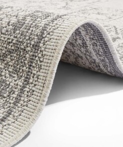 Binnen & buiten vloerkleed Borbon - grijs/crème - close up, thumbnail