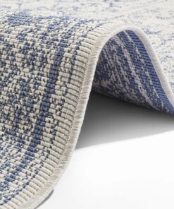 Binnen & buiten vloerkleed Borbon - blauw/crème - close up, thumbnail Binnen & buiten vloerkleed Borbon - blauw/crème - close up, thumbnail