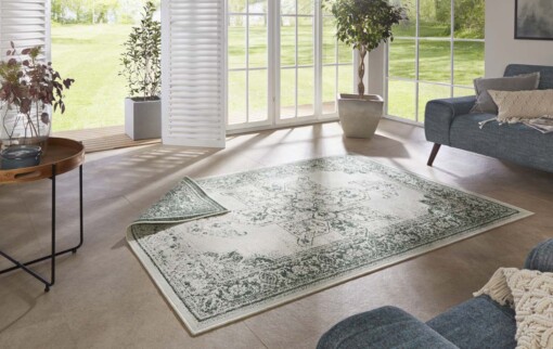 Binnen & buiten vloerkleed Borbon - groen/crème - sfeer