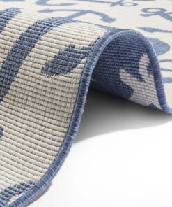 Binnen & buiten vloerkleed Badian - blauw/crème - close up, thumbnail Binnen & buiten vloerkleed Badian - blauw/crème - close up, thumbnail