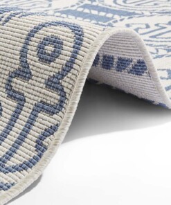 Binnen & buiten vloerkleed Carigara - blauw/crème - close up, thumbnail Binnen & buiten vloerkleed Carigara - blauw/crème - close up, thumbnail