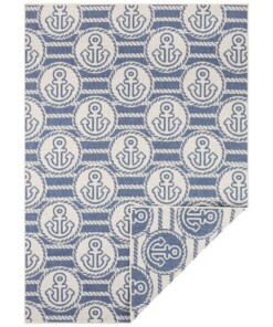 Binnen & buiten vloerkleed Carigara - blauw/crème - overzicht boven, thumbnail Binnen & buiten vloerkleed Carigara - blauw/crème - overzicht boven, thumbnail