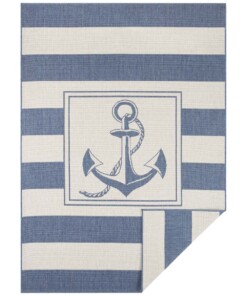 Binnen & buiten vloerkleed Gandara - blauw/crème - overzicht boven, thumbnail Binnen & buiten vloerkleed Gandara - blauw/crème - overzicht boven, thumbnail