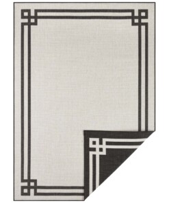 Binnen & buiten vloerkleed Manito - zwart/crème - overzicht boven, thumbnail Binnen & buiten vloerkleed Manito - zwart/crème - overzicht boven, thumbnail