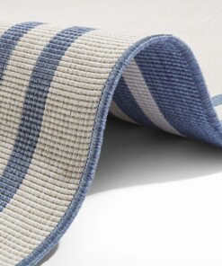 Binnen & buiten vloerkleed Manito - blauw/crème - close up, thumbnail