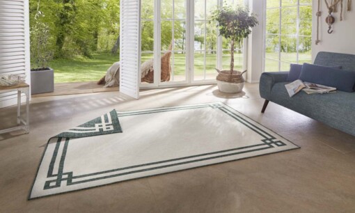 Binnen & buiten vloerkleed Manito - groen/crème - sfeer