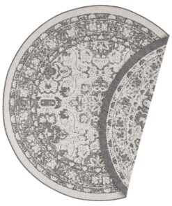 Rond binnen & buiten vloerkleed Jole - grijs/crème - overzicht boven, thumbnail Rond binnen & buiten vloerkleed Jole - grijs/crème - overzicht boven, thumbnail