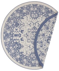 Rond binnen & buiten vloerkleed Jole - blauw/crème - overzicht boven, thumbnail Rond binnen & buiten vloerkleed Jole - blauw/crème - overzicht boven, thumbnail