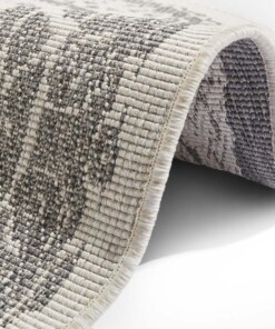 Rond binnen & buiten vloerkleed Rosica - grijs/crème - close up, thumbnail Rond binnen & buiten vloerkleed Rosica - grijs/crème - close up, thumbnail