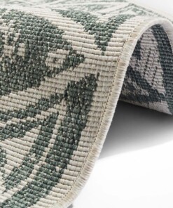 Rond binnen & buiten vloerkleed Lilja - groen/crème - close up, thumbnail Rond binnen & buiten vloerkleed Lilja - groen/crème - close up, thumbnail