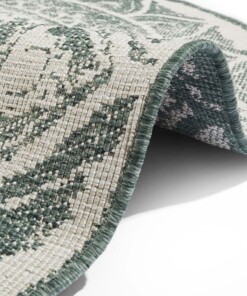Rond binnen & buiten vloerkleed Siruma - groen/crème - close up, thumbnail Rond binnen & buiten vloerkleed Siruma - groen/crème - close up, thumbnail