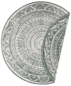 Rond binnen & buiten vloerkleed Siruma - groen/crème - overzicht boven, thumbnail Rond binnen & buiten vloerkleed Siruma - groen/crème - overzicht boven, thumbnail