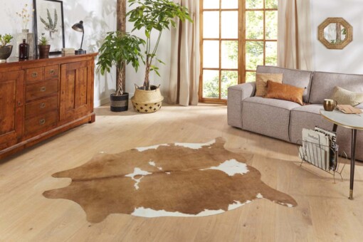 Dierenhuid vloerkleed Optik Chester - crème/bruin - sfeer