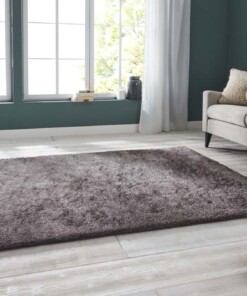 Handgetuft hoogpolig vloerkleed Supersoft - taupe - sfeer