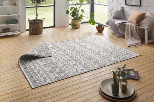 Binnen & buiten vloerkleed Forma - zilver - sfeer