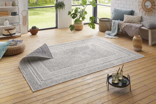 Binnen & buiten vloerkleed Retro - zilver - sfeer