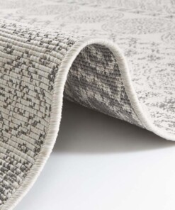 Binnen & buiten Ornament vloerkleed - zilver - close up, thumbnail