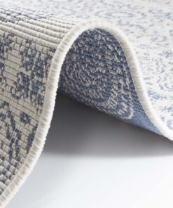 Binnen & buiten Ornament vloerkleed - blauw - close up, thumbnail