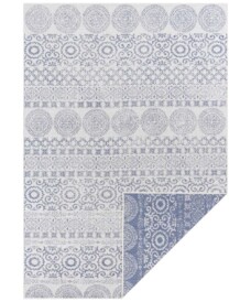 Binnen & buiten Ornament vloerkleed - blauw - overzicht boven, thumbnail Binnen & buiten Ornament vloerkleed - blauw - overzicht boven, thumbnail