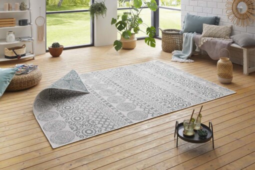 Binnen & buiten Ornament vloerkleed - groen - sfeer