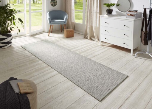 Loper binnen & buiten sisal-look Nature  - crème/grijs - sfeer
