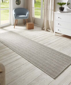 Loper binnen & buiten sisal-look Nature  - grijs/multi - sfeer