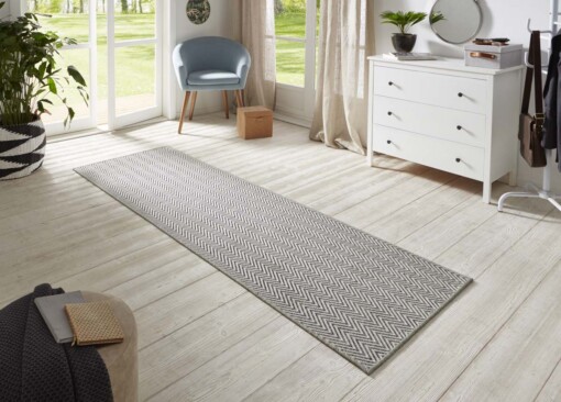 Loper binnen & buiten sisal-look Nature  - grijs - sfeer