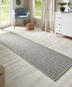 Loper binnen & buiten sisal-look Nature  - grijs/antraciet - sfeer