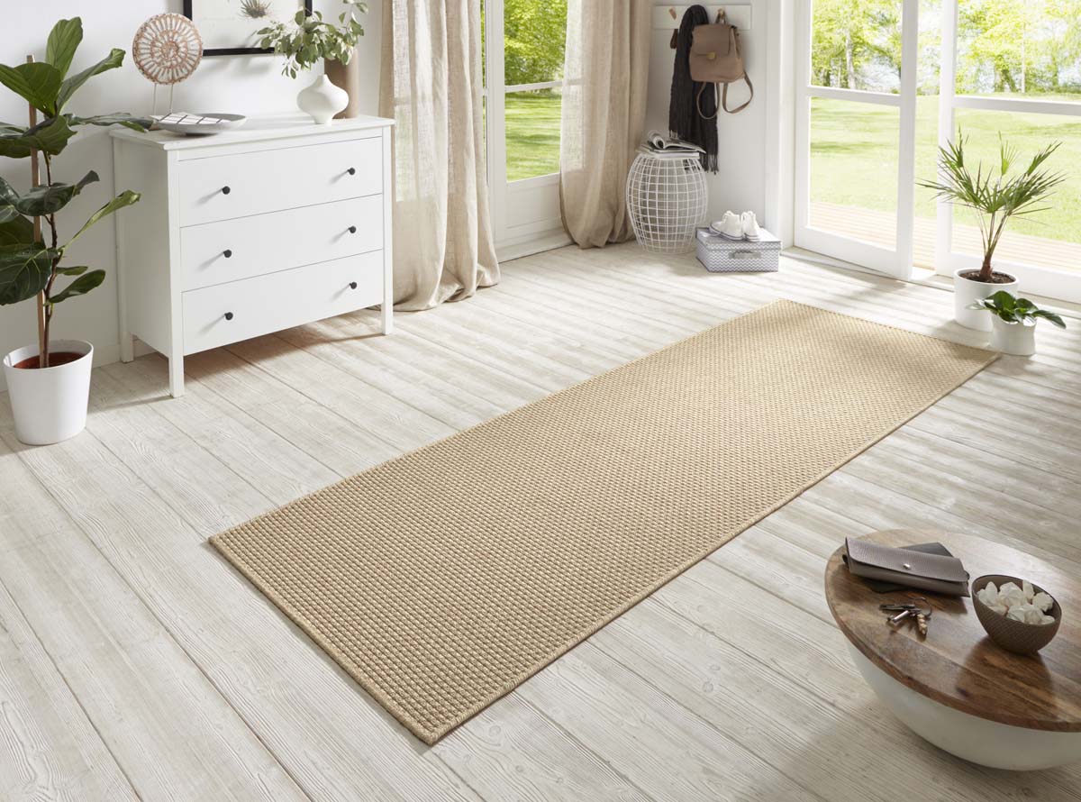 Fantasierijk Tegenover comfortabel Loper sisal-look binnen & buiten Nature - beige | Tapeso