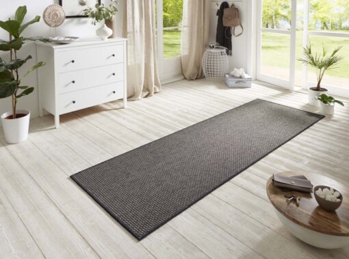 Loper sisal-look binnen & buiten Nature  - bruin/antraciet - sfeer