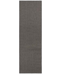 Loper sisal-look binnen & buiten Nature  - bruin/antraciet - overzicht boven, thumbnail