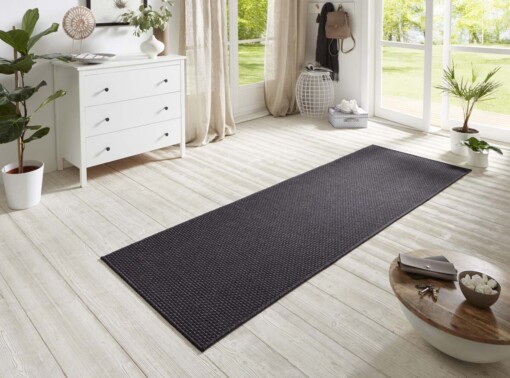 Loper sisal-look binnen & buiten Nature  - antraciet - sfeer