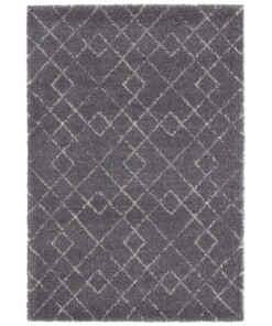 Hoogpolig vloerkleed Archer - donkergrijs/crème - overzicht boven, thumbnail