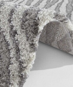 Hoogpolig vloerkleed Life - grijs/crème - close up, thumbnail Hoogpolig vloerkleed Life - grijs/crème - close up, thumbnail