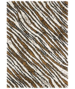 Hoogpolig vloerkleed Life - bruin/crème - overzicht boven, thumbnail