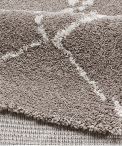 Hoogpolig vloerkleed geruit Allure - beige/crème - close up, thumbnail