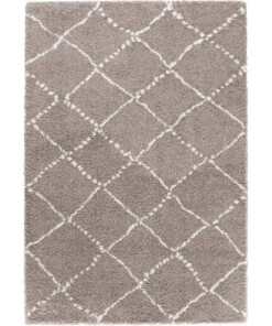 Hoogpolig vloerkleed geruit Allure - beige/crème - overzicht boven, thumbnail