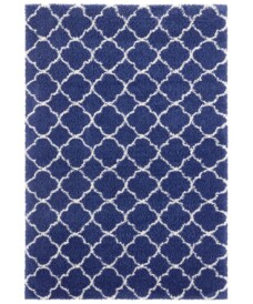 Hoogpolig vloerkleed luna - blauw/crème - overzicht boven, thumbnail Hoogpolig vloerkleed luna - blauw/crème - overzicht boven, thumbnail