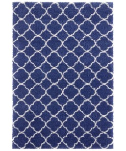 Hoogpolig vloerkleed luna - blauw/crème - overzicht boven, thumbnail