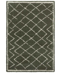 Hoogpolig vloerkleed ruiten Loft - olijfgroen/crème - overzicht boven, thumbnail Hoogpolig vloerkleed ruiten Loft - olijfgroen/crème - overzicht boven, thumbnail