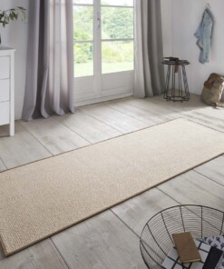 Moderne loper effen Bouclé - beige - sfeer, thumbnail