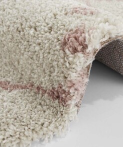 Rond hoogpolig vloerkleed Allure - crème/roze - close up, thumbnail Rond hoogpolig vloerkleed Allure - crème/roze - close up, thumbnail