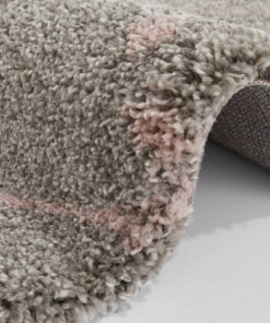 Rond hoogpolig vloerkleed Allure - grijs/roze - close up, thumbnail Rond hoogpolig vloerkleed Allure - grijs/roze - close up, thumbnail